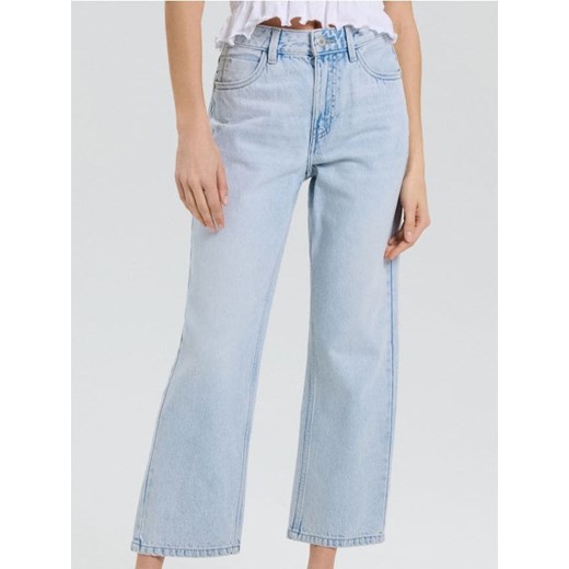 Sinsay - Jeansy straight cropped high waist - niebieski ze sklepu Sinsay w kategorii Jeansy damskie - zdjęcie 180267310