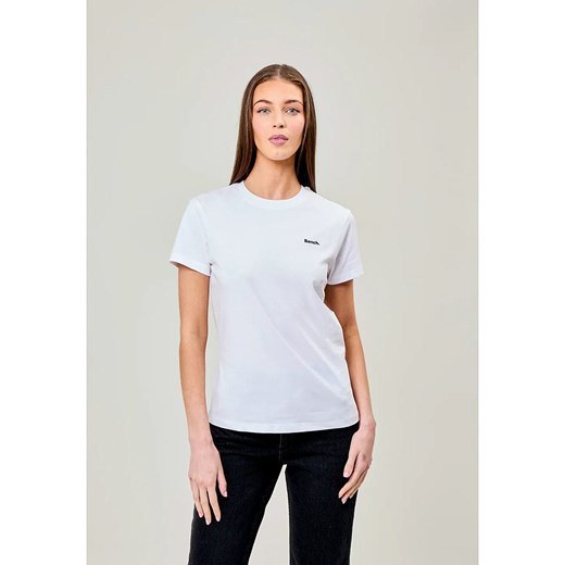 Bluzka damska Bench z krótkim rękawem biała casual z okrągłym dekoltem 