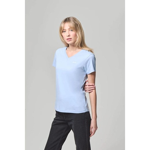 Bluzka damska Bench z dekoltem w serek z krótkim rękawem bawełniana 