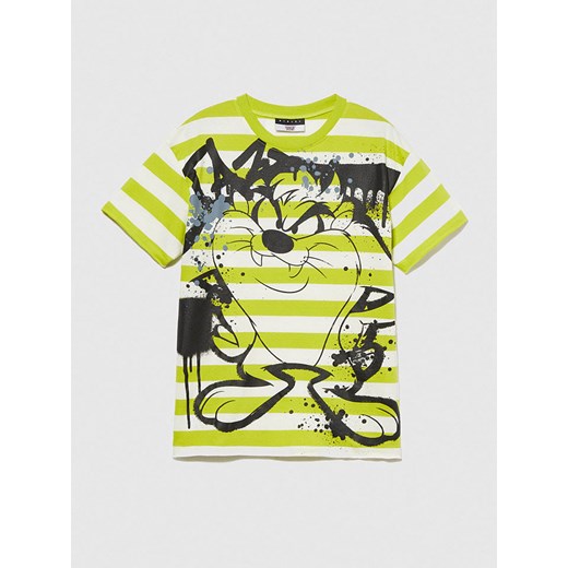 Sisley Koszulka w kolorze limonkowo-białym ze sklepu Limango Polska w kategorii T-shirty chłopięce - zdjęcie 180271293