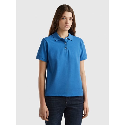 Benetton Koszulka polo w kolorze niebieskim ze sklepu Limango Polska w kategorii Bluzki damskie - zdjęcie 180271434