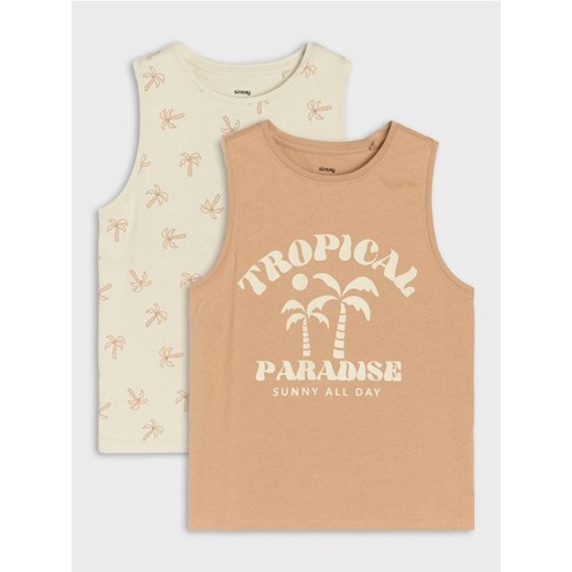 Sinsay - Koszulki bez rękawów 2 pack - brązowy ze sklepu Sinsay w kategorii T-shirty chłopięce - zdjęcie 180274461