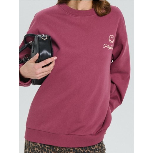 Sinsay - Bluza z nadrukiem na plecach SmileyWorld® - czerwony ze sklepu Sinsay w kategorii Bluzy damskie - zdjęcie 180274473