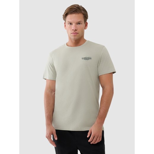 Męski t-shirt z nadrukiem 4F 4FWSS25TTSHM1974 - zielony ze sklepu Sportstylestory.com w kategorii T-shirty męskie - zdjęcie 180275164