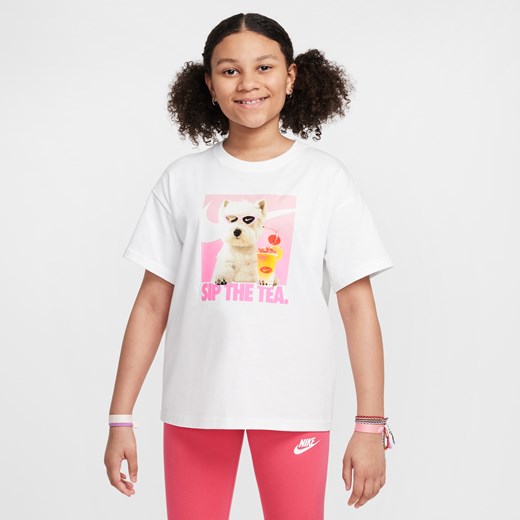 T-shirt dla dużych dzieci (dziewcząt) Nike Sportswear - Biel Nike M Nike poland