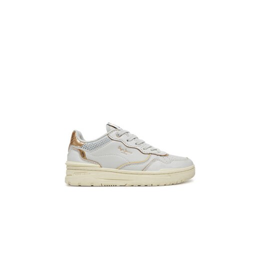 Pepe Jeans Sneakersy Chester Distress W PLS00033 Biały ze sklepu MODIVO w kategorii Buty sportowe damskie - zdjęcie 180279600