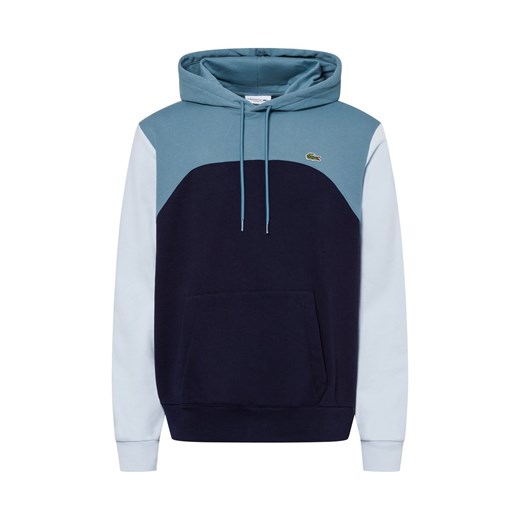 Lacoste Męski sweter z kapturem Mężczyźni Bawełna indygo wzorzysty ze sklepu vangraaf w kategorii Bluzy męskie - zdjęcie 180280943