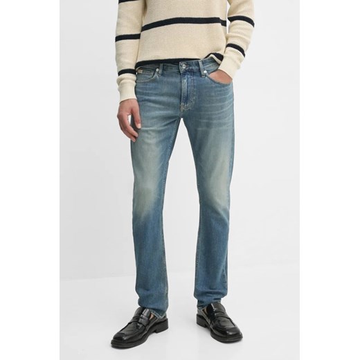 CALVIN KLEIN Błękitne męskie jeansy Slim, Rozmiar 30/32 ze sklepu outfit.pl w kategorii Jeansy męskie - zdjęcie 180280964
