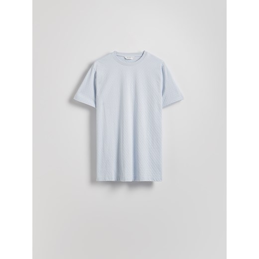 Reserved - Strukturalny t-shirt regular fit - jasnoniebieski Reserved L Reserved
