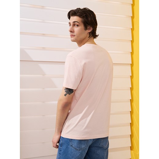 Sinsay - Bawełniana koszulka - różowy Sinsay M Sinsay