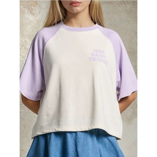 Sinsay - Bluza z krótkim rękawem - fioletowy ze sklepu Sinsay w kategorii Bluzy damskie - zdjęcie 180283260