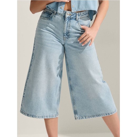 Sinsay - Jeansy wide leg high waist - niebieski ze sklepu Sinsay w kategorii Jeansy damskie - zdjęcie 180283393
