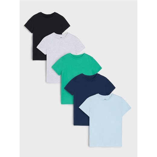 Sinsay - Koszulki w stylu basic 5 pack - błękitny ze sklepu Sinsay w kategorii T-shirty chłopięce - zdjęcie 180283404
