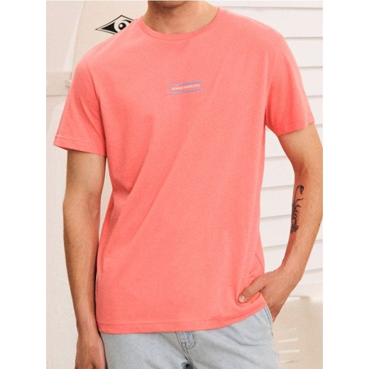 Sinsay - Bawełniana koszulka - pomarańczowy ze sklepu Sinsay w kategorii T-shirty męskie - zdjęcie 180283420