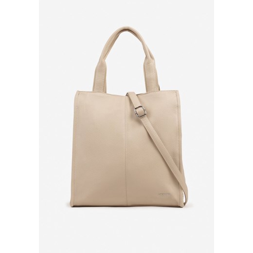 Ciemnobeżowa Duża Torebka Shopper Tote z Regulowanym Paskiem Sorielleza ze sklepu renee.pl w kategorii Torby Shopper bag - zdjęcie 180283542
