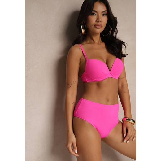 Fuksjowe Basicowe Bikini Biustonosz i Majtki Figi Natonea Renee 42 renee.pl okazyjna cena