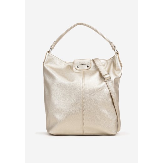 Złota Torebka Hobo z Dodatkowym Paskiem na Ramię Tenela ze sklepu born2be.pl w kategorii Torby Shopper bag - zdjęcie 180286290