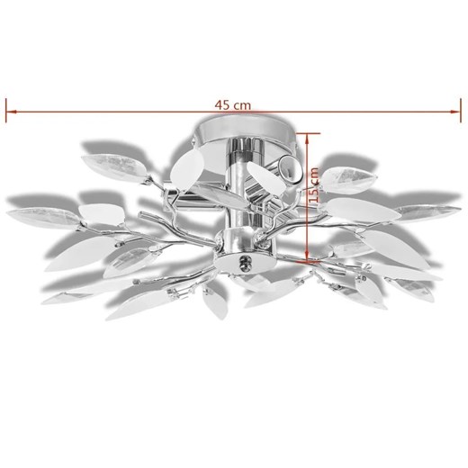 Biała nowoczesna lampa sufitowa z listkami - E974 Milet Lumes One Size Edinos.pl