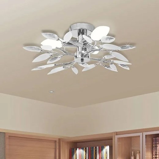 Biała nowoczesna lampa sufitowa z listkami - E974 Milet Lumes One Size Edinos.pl
