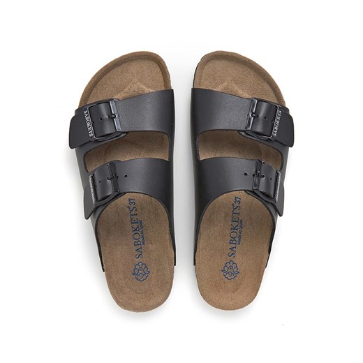 SABOKETS Skórzane klapki w kolorze czarnym Sabokets 38 promocyjna cena Limango Polska