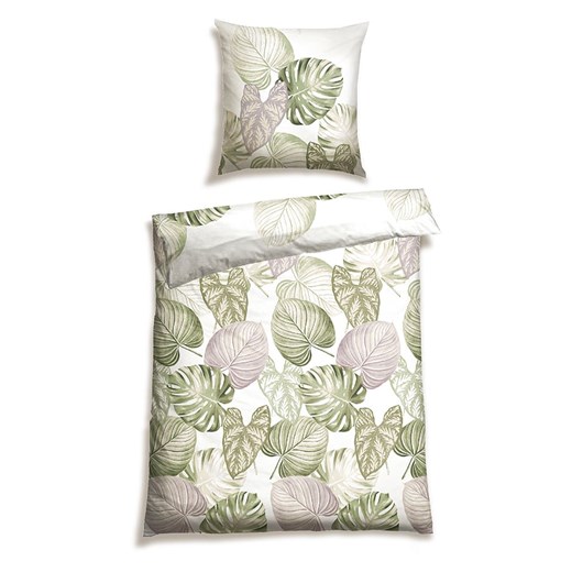 Schiesser Komplet pościeli renforcé &quot;Bretta&quot; w kolorze biało-zielonym ze sklepu Limango Polska w kategorii Pościele - zdjęcie 180288700