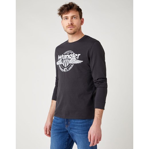WRANGLER LS AMERICANA TEE MĘSKA KOSZULKA Z DŁUGIM RĘKAWEM FADED BLACK W7J5D3XV6 112141550 ze sklepu YouNeedit.pl w kategorii T-shirty męskie - zdjęcie 180289010