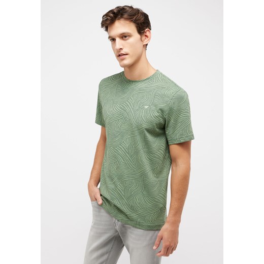 MĘSKA KOSZULKA MUSTANG T-shirt Austin AOP Striped Waves Green 1014945 12563 Mustang L YouNeedit.pl