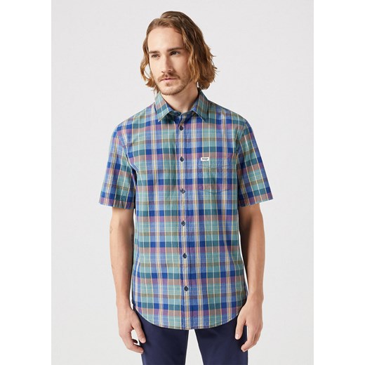 WRANGLER SS 1 PKT SHIRT MĘSKA KOSZULA W KRATĘ KRATA BLUE MADARAS 112350503 W5K0016831 ze sklepu YouNeedit.pl w kategorii Koszule męskie - zdjęcie 180290374