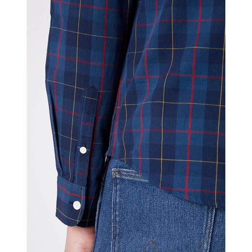 WRANGLER LS 1 PKT BUTTON DOWN MĘSKA KOSZULA MATERIAŁOWA DARK BLUE TEAL W5F34MB16 Wrangler M YouNeedit.pl