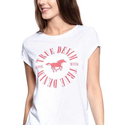 MUSTANG T SHIRT DAMSKI Printed T-Shirt general White 1007445 2045 Mustang S YouNeedit.pl