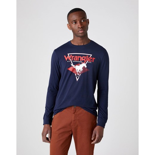 MĘSKI LONGSLEEVE WRANGLER LS MODERN AMERICANA NAVY W7G0D3114 112131821 ze sklepu YouNeedit.pl w kategorii T-shirty męskie - zdjęcie 180291070