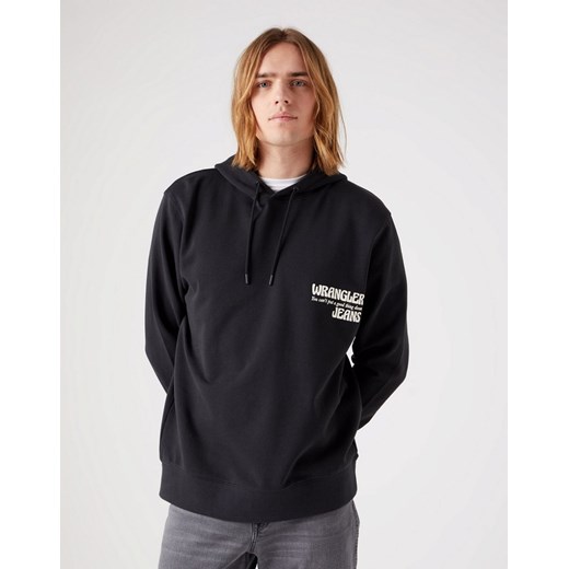 WRANGLER SLOGAN HOODIE MĘSKA BLUZA FADED BLACK W666ILXV6 112321310 ze sklepu YouNeedit.pl w kategorii Bluzy męskie - zdjęcie 180291492