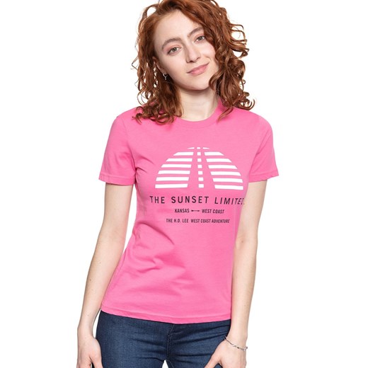 LEE T SHIRT DAMSKI SUNSET TEE CHROME PINK L42XEPNE 112109515 ze sklepu YouNeedit.pl w kategorii Bluzki damskie - zdjęcie 180291522