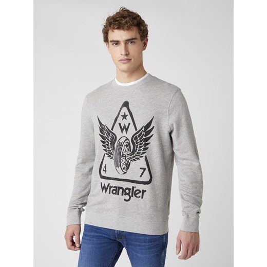 MĘSKA BLUZA WRANGLER GRAPHIC CREW MID GREY MEL W6E2HAX37 112130726 ze sklepu YouNeedit.pl w kategorii Bluzy męskie - zdjęcie 180291741