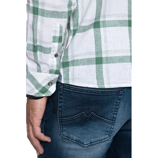 MĘSKA KOSZULA MATERIAŁOWA MUSTANG CLEMENS LINEN CHECK 1009584 11749 Mustang M YouNeedit.pl