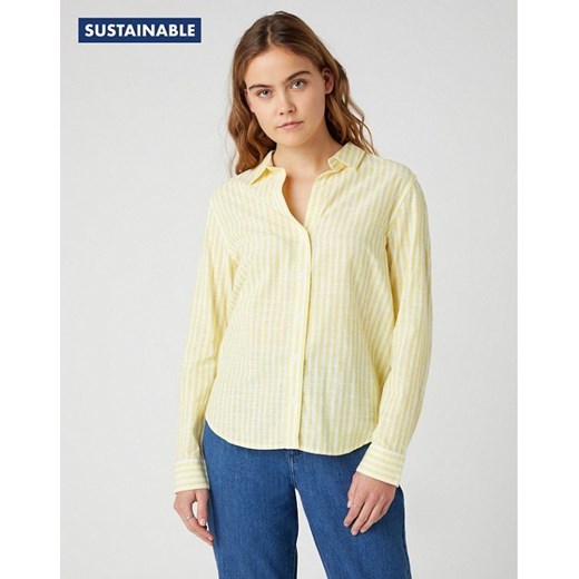 DAMSKA KOSZULA MATERIAŁOWA WRANGLER STRIPE SHIRT BUTTERCUP YELLO W5R6BDXJF 112130317 ze sklepu YouNeedit.pl w kategorii Koszule damskie - zdjęcie 180292040