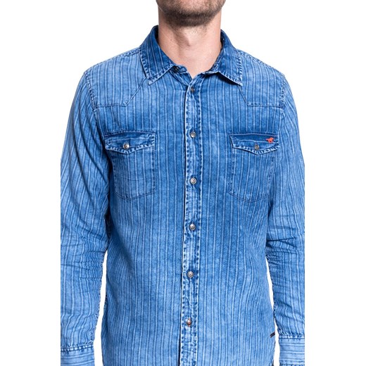 MĘSKA KOSZULA MATERIAŁOWA MUSTANG CLEMENS KC D-STRIPE 1008984 11556 Mustang M YouNeedit.pl