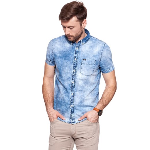 KOSZULA MĘSKA KRÓTKI RĘKAW RĘKAW LEE BUTTON DOWN SHIRT DAYLIGHT BLAZE L886PGRS ze sklepu YouNeedit.pl w kategorii Koszule męskie - zdjęcie 180295014