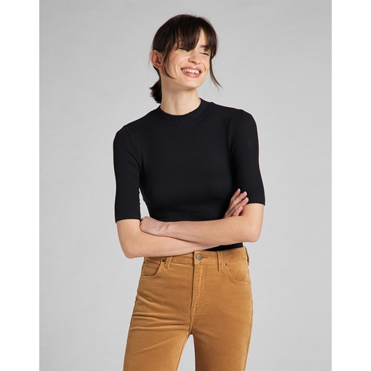 LEE RIBBED SS TEE DAMSKA BLUZKA KRÓTKI RĘKAW BLACK L40IRD01 112140008 ze sklepu YouNeedit.pl w kategorii Bluzki damskie - zdjęcie 180295020