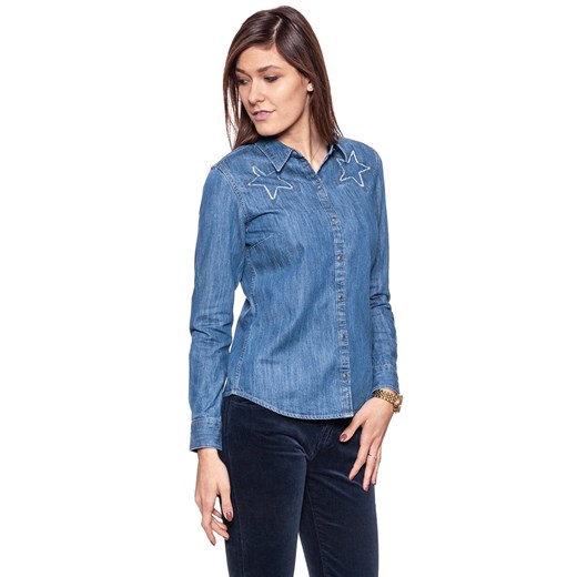 KOSZULA JEANSOWA DAMSKA WRANGLER STAR SHIRT MID INDIGO W5231O68E 112129333 ze sklepu YouNeedit.pl w kategorii Koszule damskie - zdjęcie 180295090