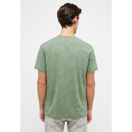 MĘSKA KOSZULKA MUSTANG T-shirt Austin AOP Striped Waves Green 1014945 12563 Mustang XL YouNeedit.pl