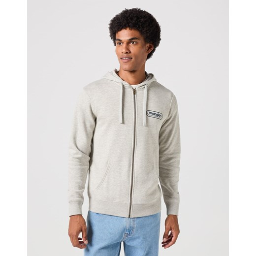 WRANGLER MĘSKA BLUZA ZIP THRU HOODIE MID GREY MELEE 112351250 W6X3018105 ze sklepu YouNeedit.pl w kategorii Bluzy męskie - zdjęcie 180295422