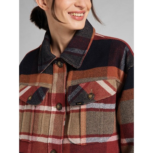 LEE WOOL COAT DAMSKIE PŁASZCZ W KRATĘ SKY CAPTAIN L57KSVHY 112113168 Lee S YouNeedit.pl