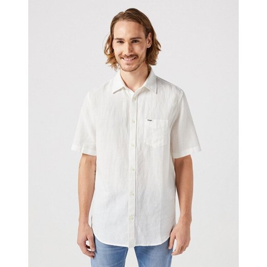 WRANGLER SS 1 PKT SHIRT MĘSKA KOSZULA ELEGANCKA WORN WHITE 112352187 W5K0016804 ze sklepu YouNeedit.pl w kategorii Koszule męskie - zdjęcie 180295923