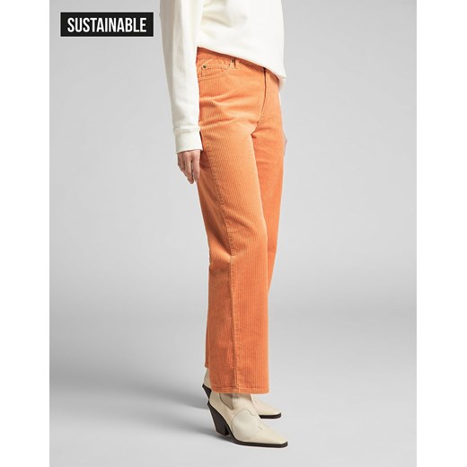 DAMSKIE SPODNIE SZTRUKSOWE LEE WIDE LEG LONG SANDY PEACH L31ZQU42 112139900 ze sklepu YouNeedit.pl w kategorii Spodnie damskie - zdjęcie 180296002