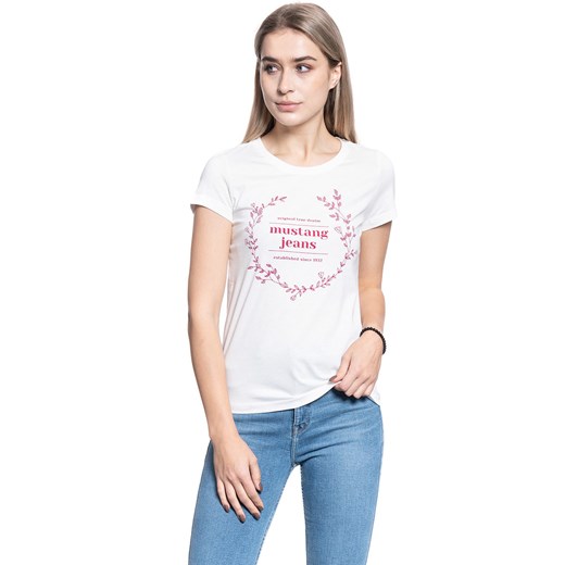 T-SHIRT DAMSKI MUSTANG ALINA C PRINT CLOUD DANCER 1010748 2020 Mustang S YouNeedit.pl