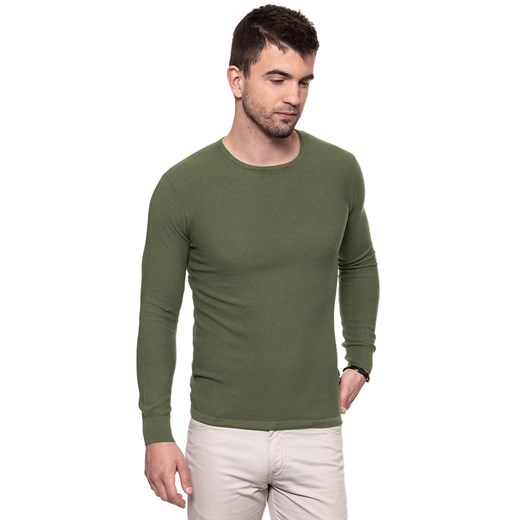MĘSKI SWETER WRANGLER PIQUE CREW KNIT DEEP LICHEN GRN W8616PT1X 112132317 ze sklepu YouNeedit.pl w kategorii Swetry męskie - zdjęcie 180296633