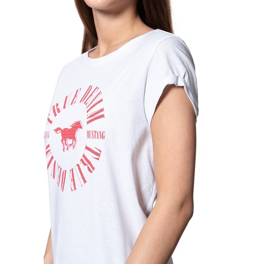MUSTANG T SHIRT DAMSKI Printed T-Shirt general White 1007445 2045 Mustang S YouNeedit.pl