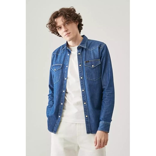 LEE REGULAR WESTERN MĘSKA KOSZULA JEANSOWA DIPPED BLUE L66WPLLA 112145397 ze sklepu YouNeedit.pl w kategorii Koszule męskie - zdjęcie 180296700