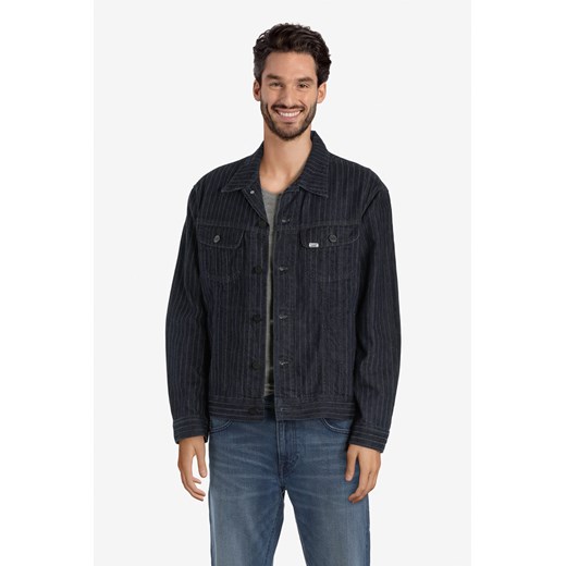 KURTKA PRZEJŚCIOWA MĘSKA LEE PINSTRIPE RIDER JACKET INDIGO L89ZEJCA 112123959 Lee M YouNeedit.pl